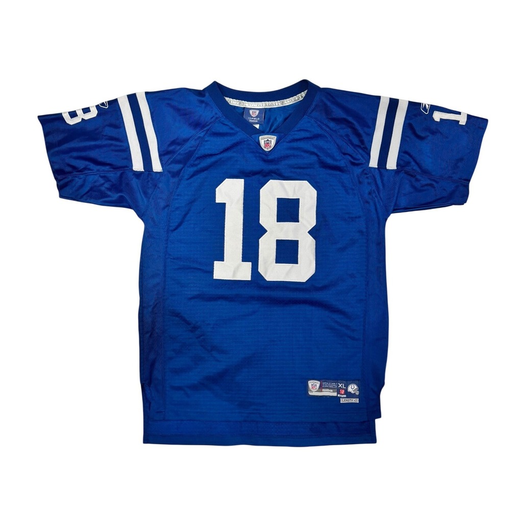 Reebok Peyton Manning Indianapolis Colts Jersey Kids XL 18-20 Blue NFL